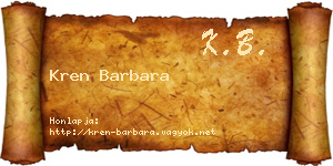 Kren Barbara névjegykártya